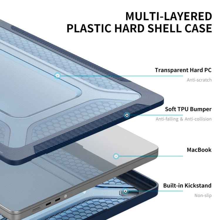 For MacBook Pro 14.2 A2442/A2779 2023 ENKAY Hat-Prince 3 in 1 Protective Bracket  Case Cover Hard Shell with TPU Keyboard Film / Anti-dust Plugs, Version:EU(Black)