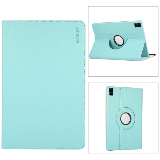 For Xiaomi Redmi Pad 10.61 ENKAY Hat-Prince 360 Degree Rotation Litchi Leather Smart Case(Light Blue) - free shipping - PMC Jewellery - Order now!