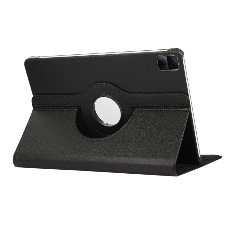 For Xiaomi Redmi Pad 10.61 ENKAY Hat-Prince 360 Degree Rotation Litchi Leather Smart Case(Black)