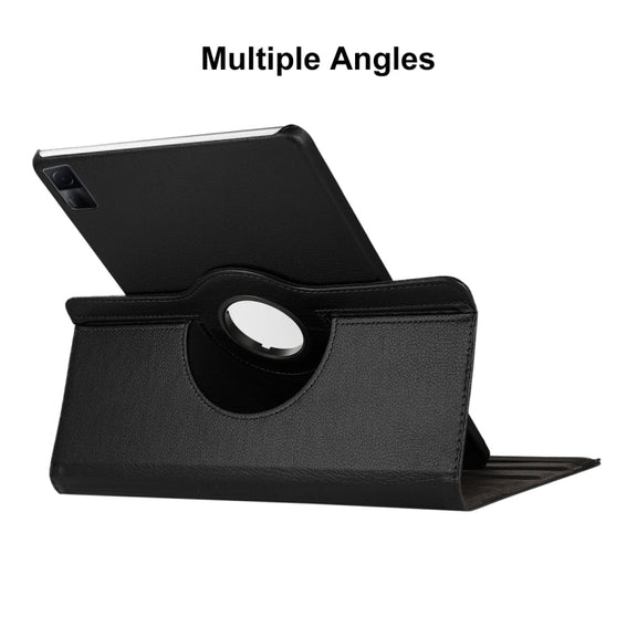 For Xiaomi Redmi Pad 10.61 ENKAY Hat-Prince 360 Degree Rotation Litchi Leather Smart Case(Black)