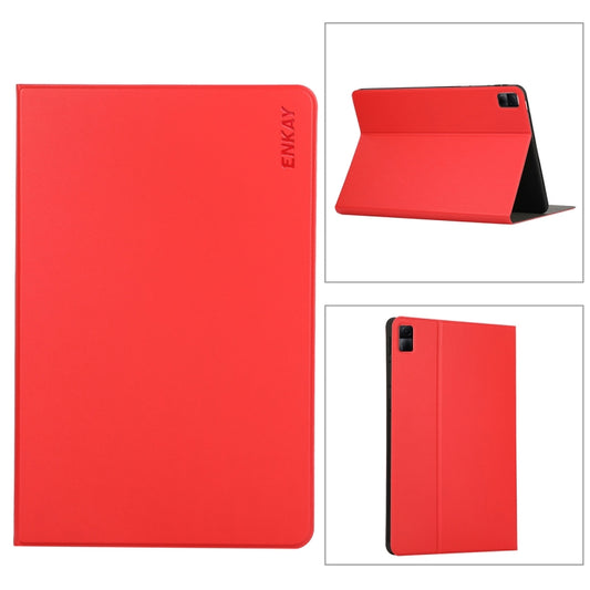 For Xiaomi Redmi Pad 10.61 ENKAY Hat-Prince Auto Sleep and Wake Up PU Leather Stand Case Shockproof Cover(Red) - free shipping - PMC Jewellery - Order now!