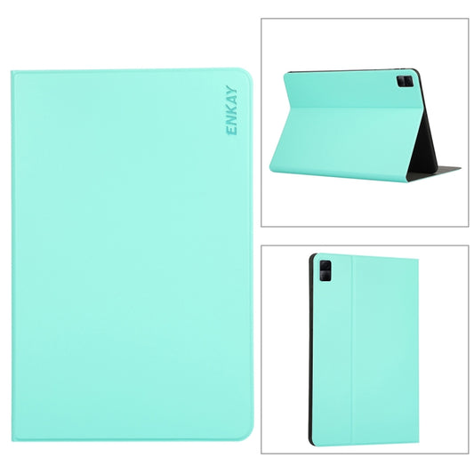 For Xiaomi Redmi Pad 10.61 ENKAY Hat-Prince Auto Sleep and Wake Up PU Leather Stand Case Shockproof Cover(Cyan) - free shipping - PMC Jewellery - Order now!