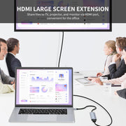 JUNSUNMAY 6 in 1 Type-C to 4K HDMI Docking Station Adapter USB-C PD Quick Charge Hub SD/TF Card Reader