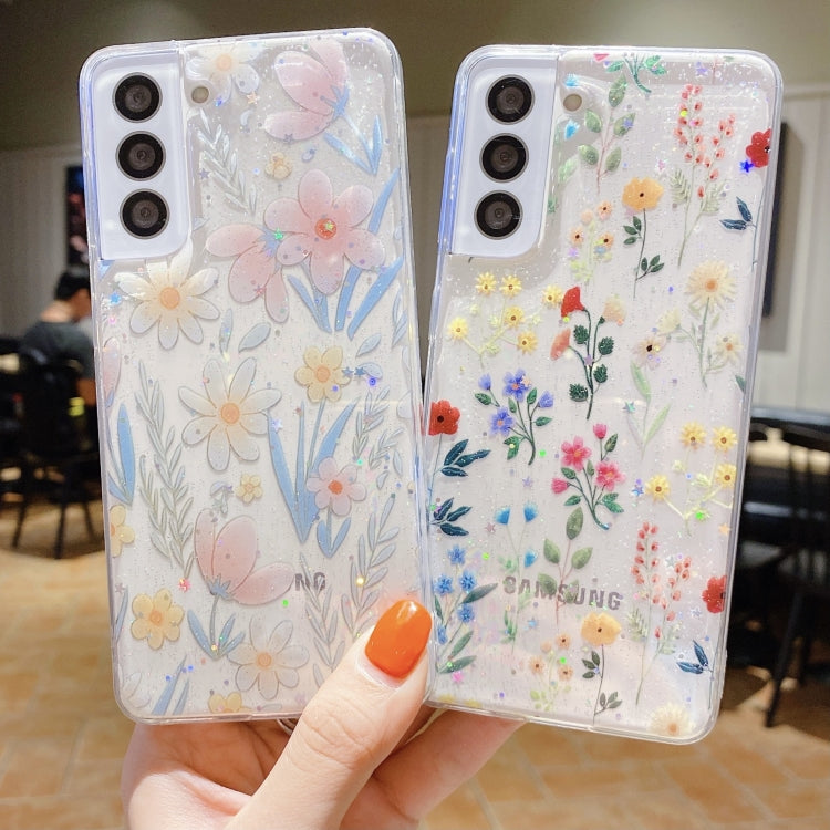 For Samsung Galaxy S22 Utra 5G Fresh Small Floral Epoxy TPU Phone Case(Butterflies Love Flowers 6) - Galaxy S22 Ultra 5G Cases by PMC TechLife | Online Shopping South Africa | PMC TechLife