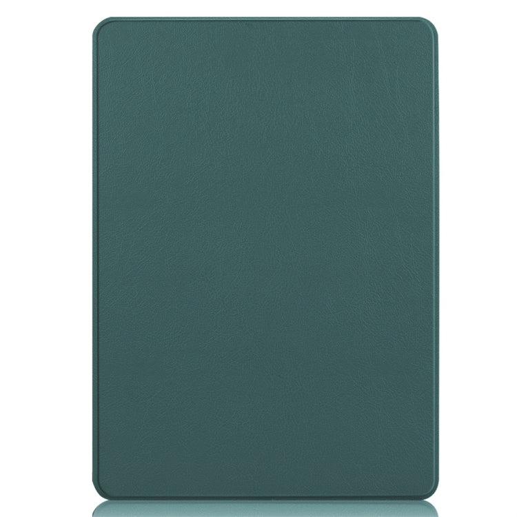 For Microsoft Surface Pro 9 JUNSUNMAY Custer Solid Color 3-Fold Stand Leather Tablet Case(Dark Green) - free shipping - PMC Jewellery - Order now!