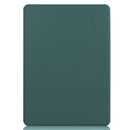 For Microsoft Surface Pro 9 JUNSUNMAY Custer Solid Color 3-Fold Stand Leather Tablet Case(Dark Green) - free shipping - PMC Jewellery - Order now!