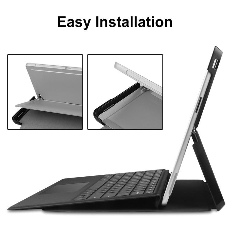 For Microsoft Surface Pro 9 JUNSUNMAY Custer Solid Color 3-Fold Stand Leather Tablet Case(Dark Green) - free shipping - PMC Jewellery - Order now!
