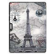 For Microsoft Surface Pro 9 / 10 / 11 JUNSUNMAY Custer Painted Stand Leather Tablet Case(Retro Tower)