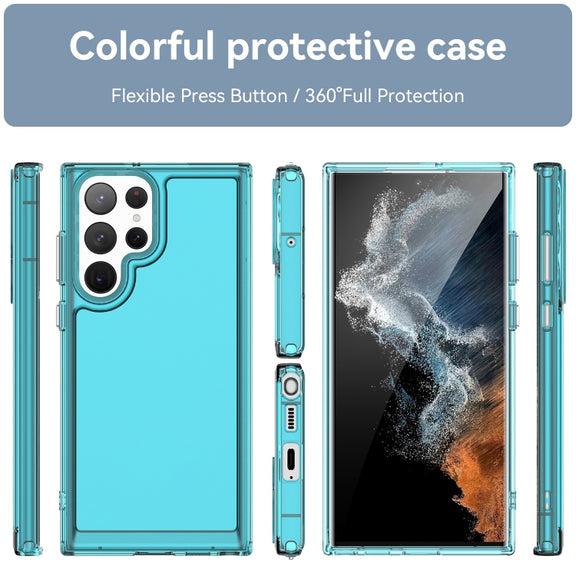 For Samsung Galaxy S23 Ultra 5G Candy Series TPU Phone Case(Transparent Blue)