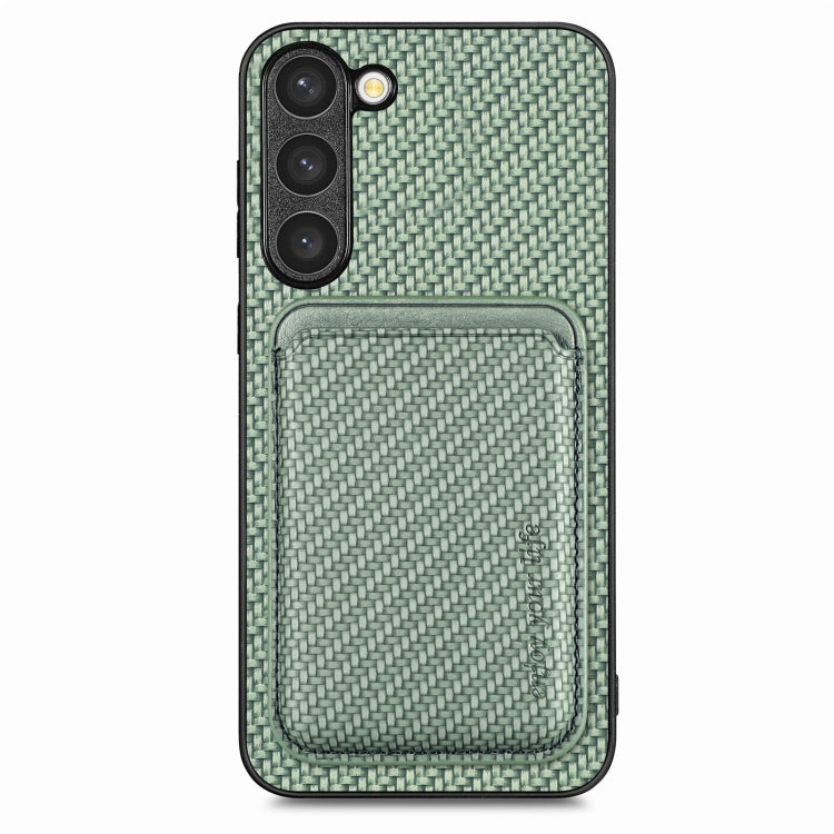 For Samsung Galaxy S23+ 5G Carbon Fiber Leather Card Magsafe Case(Green) - Galaxy S23+ 5G Cases by PMC TechLife | Online Shopping South Africa | PMC TechLife