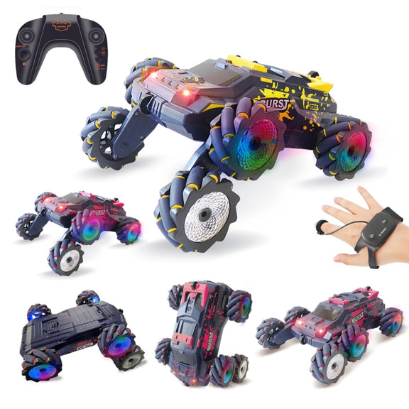 MoFun JC03P 2.4G Remote Control Six-wheeled Stunt Car, Specifications:Single RC(Yellow)