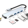 ENKAY Hat-Prince 6 in 1 Type-C to 4K HDMI Docking Station Adapter USB-C Hub SD/TF Card Reader - USB HUB by ENKAY | Online Shopping South Africa | PMC TechLife | Buy Now Pay Later Mobicred