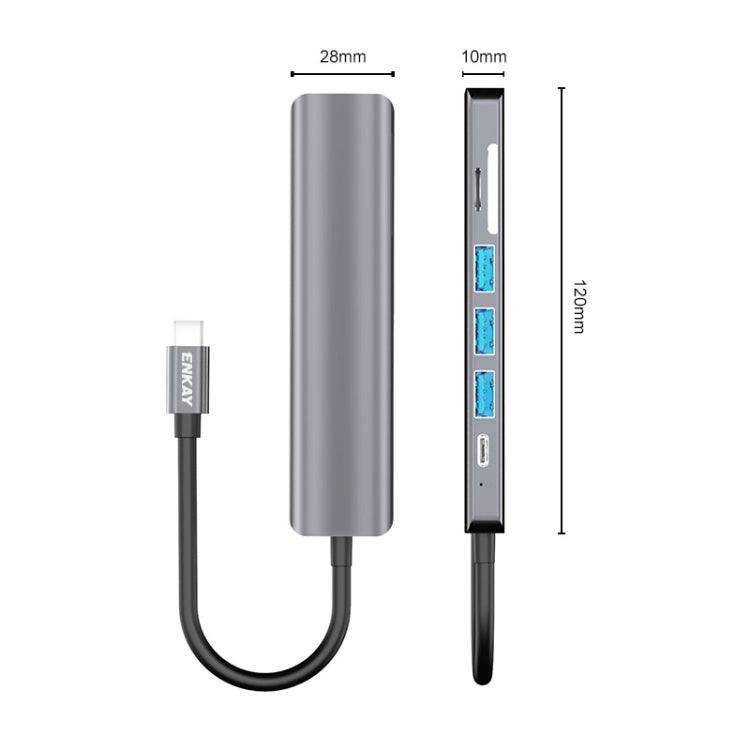 ENKAY Hat-Prince 7 in 1 Type-C to 4K HDMI Docking Station Adapter PD Quick Charge Hub SD/TF Card Reader - free shipping - PMC Jewellery - Order now!