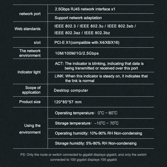 EDUP EP-9635C 2.5Gbps Gigabit Game Wired Network Card 2500M High Speed Internet Port Expansion Desktop PC Adaptive Ethernet Network Adapter