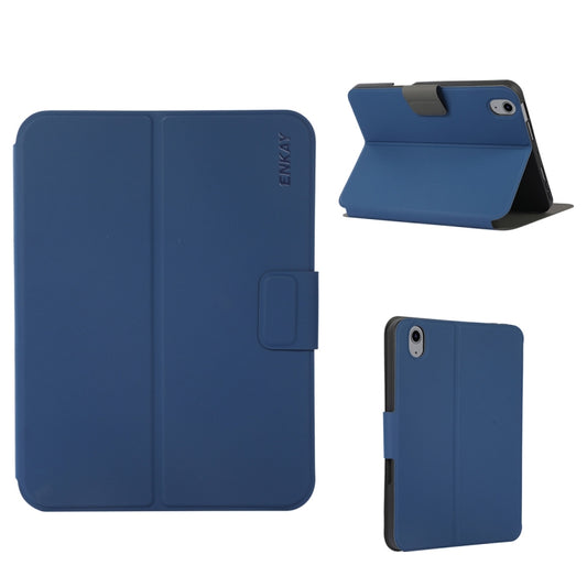 For iPad 2025 / 2022 ENKAY TPU Back Cover Smart Leather Tablet Case with Pen Slot & Holder(Dark Blue) - free shipping - PMC Jewellery - Order now!