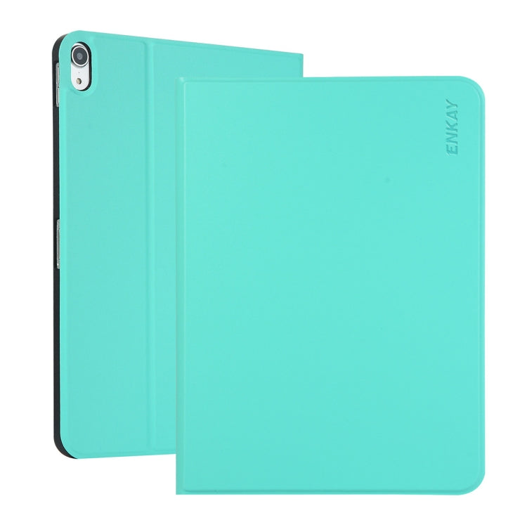 For iPad 2025 / 2022 ENKAY PC Back Cover Smart Leather Tablet Case with Pen Slot & Holder(Cyan) - free shipping - PMC Jewellery - Order now!