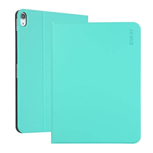 For iPad 2025 / 2022 ENKAY PC Back Cover Smart Leather Tablet Case with Pen Slot & Holder(Cyan) - free shipping - PMC Jewellery - Order now!