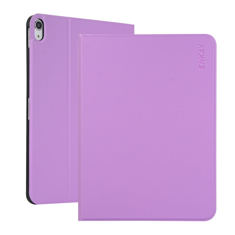 For iPad 2025 / 2022 ENKAY PC Back Cover Smart Leather Tablet Case with Pen Slot & Holder(Purple) - free shipping - PMc TechLife - Order now!