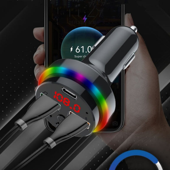 PDF15 FM Transmitter Bluetooth 5.0 Handsfree Car Kit Audio MP3 Player