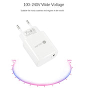 PD11 Single PD3.0 USB-C / Type-C 20W Fast Charger with 1m Type-C to 8 Pin Data Cable, EU Plug(White)
