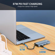 JUNSUNMAY 10 in 1 Type-C to 4K HDMI + VGA +RJ45 + 3.5mm Audio Docking Station Adapter PD Quick Charge Hub SD/TF Card Reader