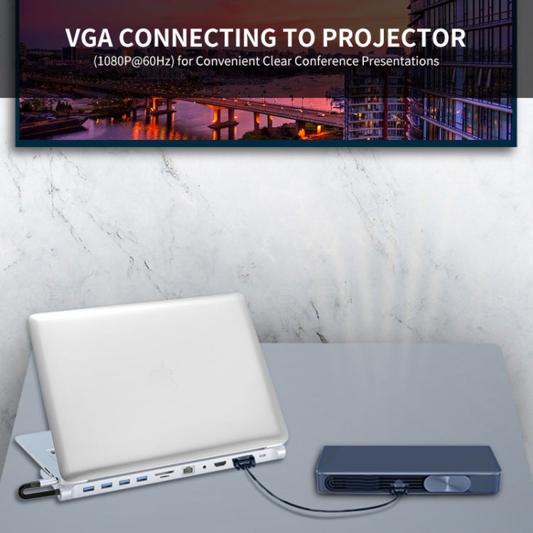 JUNSUNMAY 11 in 1 Multifunctional USB C Hub Docking Station Adapter SD/TF Card Reader - free shipping - PMC Jewellery - Order now!