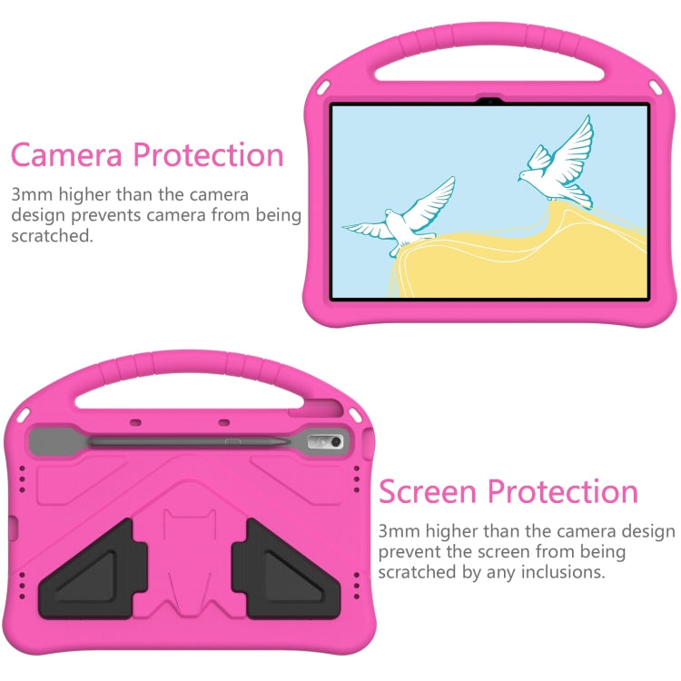 For Lenovo Tab P11 Pro 11.2 2023 TB-132FU / TB-138FC / P11 Pro11.5 2022 TB-J706F 2021 / TB-J716 2022 EVA Shockproof Tablet Case with Holder(Rose Red)