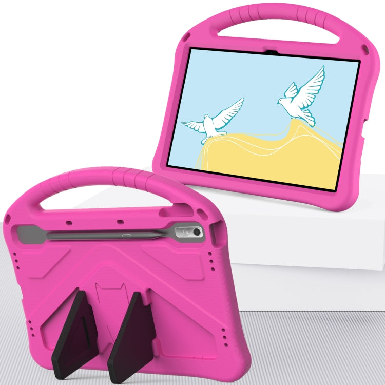 For Lenovo Tab P11 Pro 11.2 2023 TB-132FU / TB-138FC / P11 Pro11.5 2022 TB-J706F 2021 / TB-J716 2022 EVA Shockproof Tablet Case with Holder(Rose Red)