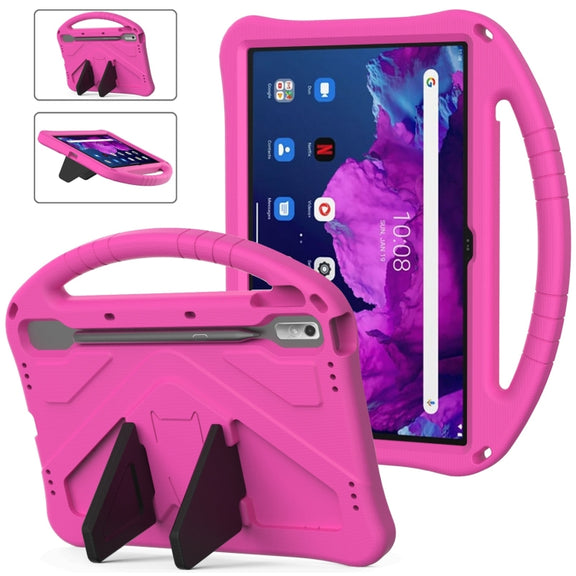 For Lenovo Tab P11 Pro 11.2 2023 TB-132FU / TB-138FC / P11 Pro11.5 2022 TB-J706F 2021 / TB-J716 2022 EVA Shockproof Tablet Case with Holder(Rose Red)