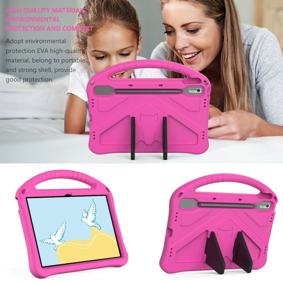 For Lenovo Tab P11 Pro 11.2 2023 TB-132FU / TB-138FC / P11 Pro11.5 2022 TB-J706F 2021 / TB-J716 2022 EVA Shockproof Tablet Case with Holder(Rose Red)
