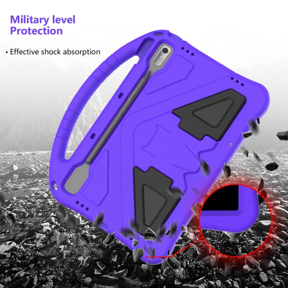 For Lenovo Tab P11 Pro 11.2 2023 TB-132FU / TB-138FC / P11 Pro11.5 2022 TB-J706F 2021 / TB-J716 2022 EVA Shockproof Tablet Case with Holder(Purple)