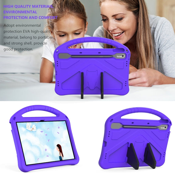 For Lenovo Tab P11 Pro 11.2 2023 TB-132FU / TB-138FC / P11 Pro11.5 2022 TB-J706F 2021 / TB-J716 2022 EVA Shockproof Tablet Case with Holder(Purple)
