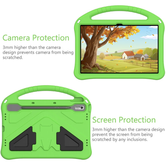 For Lenovo Tab P11 Pro 11.2 2023 TB-132FU / TB-138FC / P11 Pro11.5 2022 TB-J706F 2021 / TB-J716 2022 EVA Shockproof Tablet Case with Holder(Green)