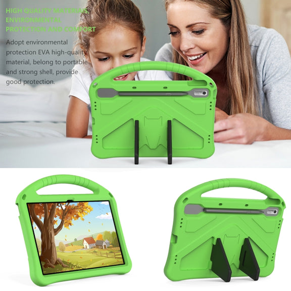 For Lenovo Tab P11 Pro 11.2 2023 TB-132FU / TB-138FC / P11 Pro11.5 2022 TB-J706F 2021 / TB-J716 2022 EVA Shockproof Tablet Case with Holder(Green)