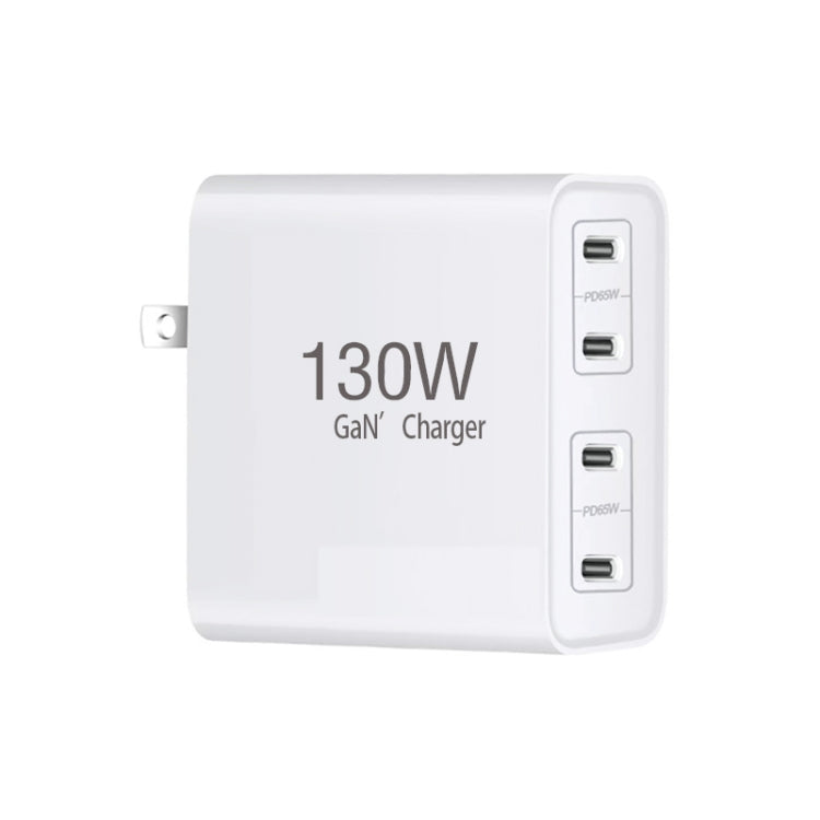130W USB-C/Type-C Four Port GaN Charger with 2m USB-C/Type-C to USB-C/Type-C Data Cable Set EU / UK / AU / US Plug