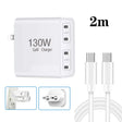 130W USB-C/Type-C Four Port GaN Charger with 2m USB-C/Type-C to USB-C/Type-C Data Cable Set EU / UK / AU / US Plug - Cable & Adapter by PMC Jewellery | Online Shopping South Africa | PMC Jewellery | Buy Now Pay Later Mobicred