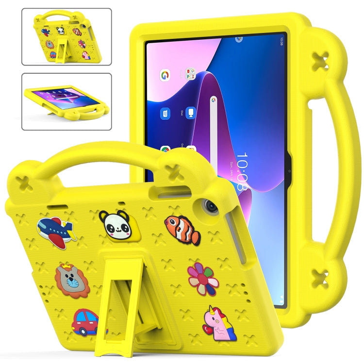 For Lenovo Tab M10 3rd Gen TB328FU / TB328XU 2022 10.1 Handle Kickstand Children EVA Shockproof Tablet Case(Yellow) - Lenovo by PMC TechLife | Online Shopping South Africa | PMC TechLife | Buy Now Pay Later Mobicred