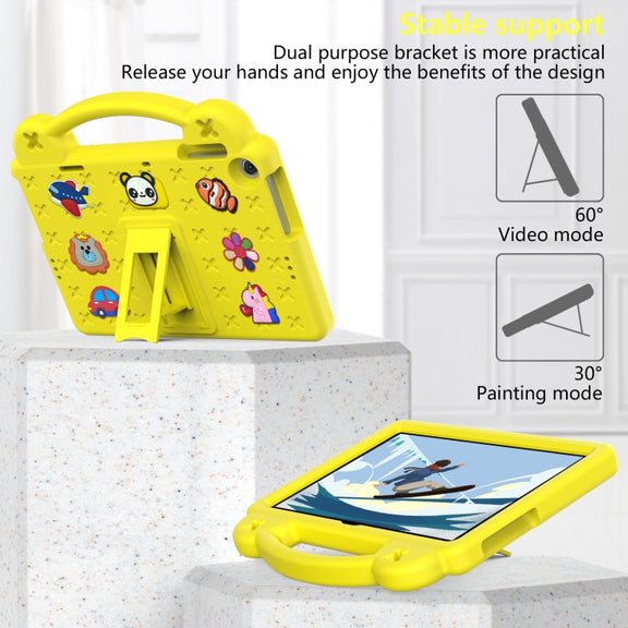 For Lenovo Tab M10 3rd Gen TB328FU / TB328XU 2022 10.1 Handle Kickstand Children EVA Shockproof Tablet Case(Yellow)