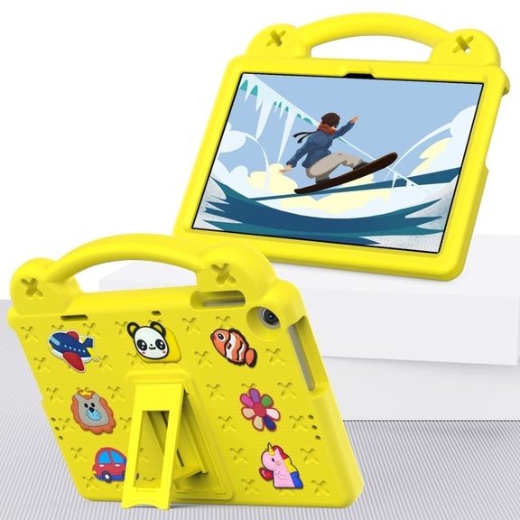 For Lenovo Tab M10 3rd Gen TB328FU / TB328XU 2022 10.1 Handle Kickstand Children EVA Shockproof Tablet Case(Yellow)