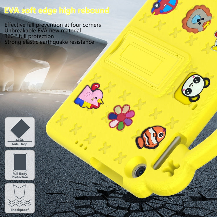 For Lenovo Tab M10 3rd Gen TB328FU / TB328XU 2022 10.1 Handle Kickstand Children EVA Shockproof Tablet Case(Yellow)