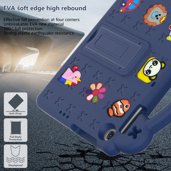 For Huawei MatePad T10S 10.1 / T10 9.7 / Honor Pad X8 10.1 Handle Kickstand Children EVA Shockproof Tablet Case(Navy Blue)