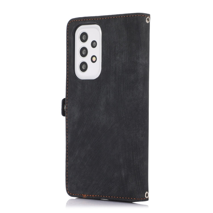 For Samsung Galaxy A23 Zipper Card Slot Buckle Wallet Leather Phone Case(Black) - Galaxy Phone Cases by PMC TechLife | Online Shopping South Africa | PMC TechLife