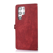 For Samsung Galaxy S22 Ultra 5G Zipper Card Slot Buckle Wallet Leather Phone Case(Red)