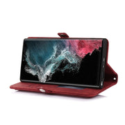 For Samsung Galaxy S22 Ultra 5G Zipper Card Slot Buckle Wallet Leather Phone Case(Red)