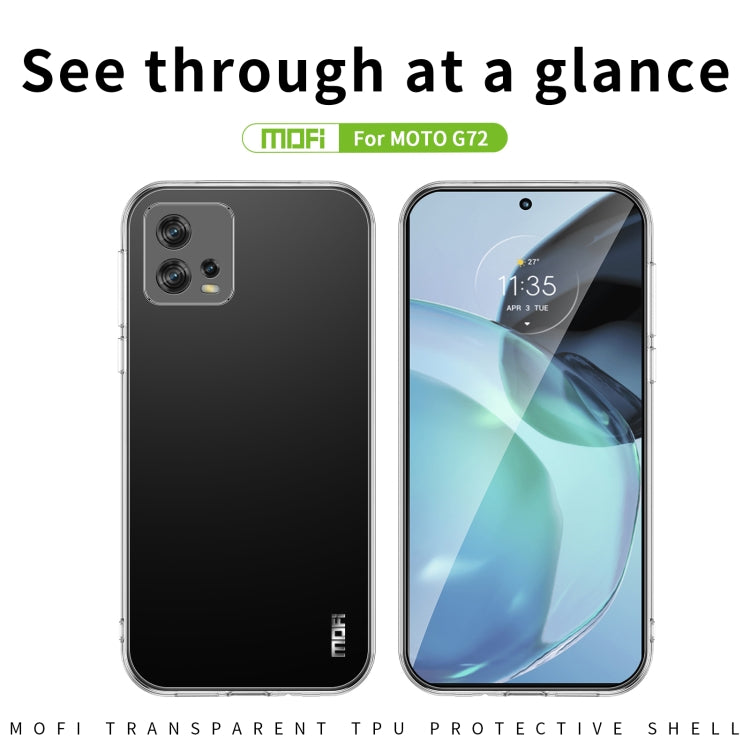 For Motorola Moto G72 MOFI Ming Series Ultra-thin TPU Phone Case(Transparent) - Motorola Cases by MOFI | Online Shopping South Africa | PMC TechLife | Buy Now Pay Later Mobicred