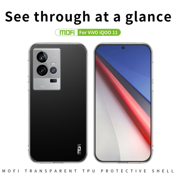 For vivo iQOO11 MOFI Ming Series Ultra-thin TPU Phone Case(Transparent)
