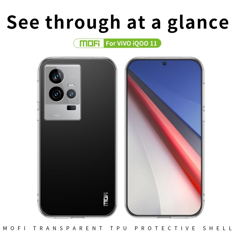 For vivo iQOO11 MOFI Ming Series Ultra-thin TPU Phone Case(Transparent)