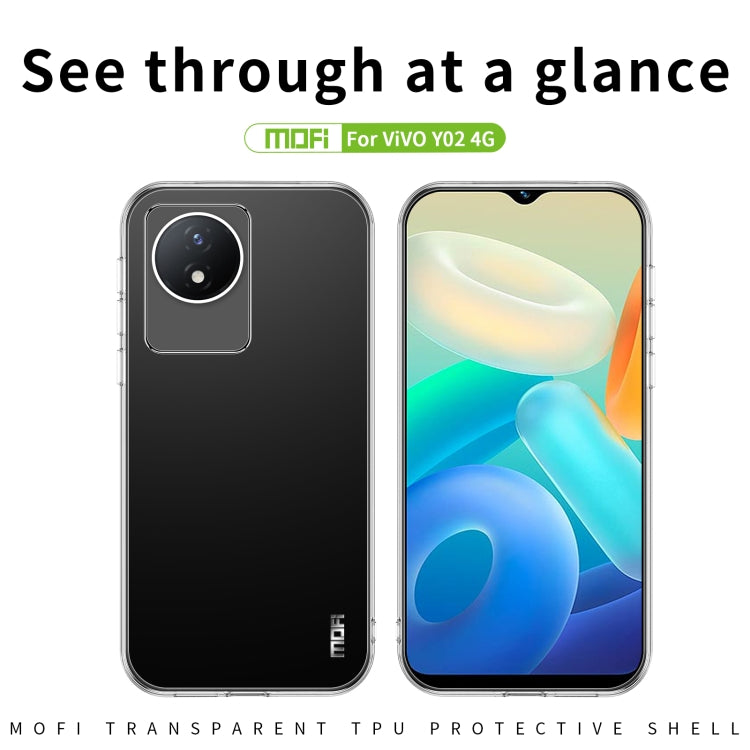 For vivo Y02 4G MOFI Ming Series Ultra-thin TPU Phone Case(Transparent) - vivo Cases by MOFI | Online Shopping South Africa | PMC TechLife
