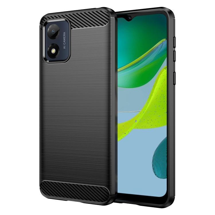 For Motorola Moto E13 Brushed Texture Carbon Fiber TPU Phone Case(Black) - Motorola Cases by PMC TechLife | Online Shopping South Africa | PMC TechLife | Buy Now Pay Later Mobicred