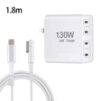 GaN 130W 4-Port USB-C PD65W / PD30W Multi Port Type-C Charger with  1.8m Type-C to MagSafe 1 / L Header Data Cable US Plug - Cable & Adapter by PMC Jewellery | Online Shopping South Africa | PMC Jewellery | Buy Now Pay Later Mobicred
